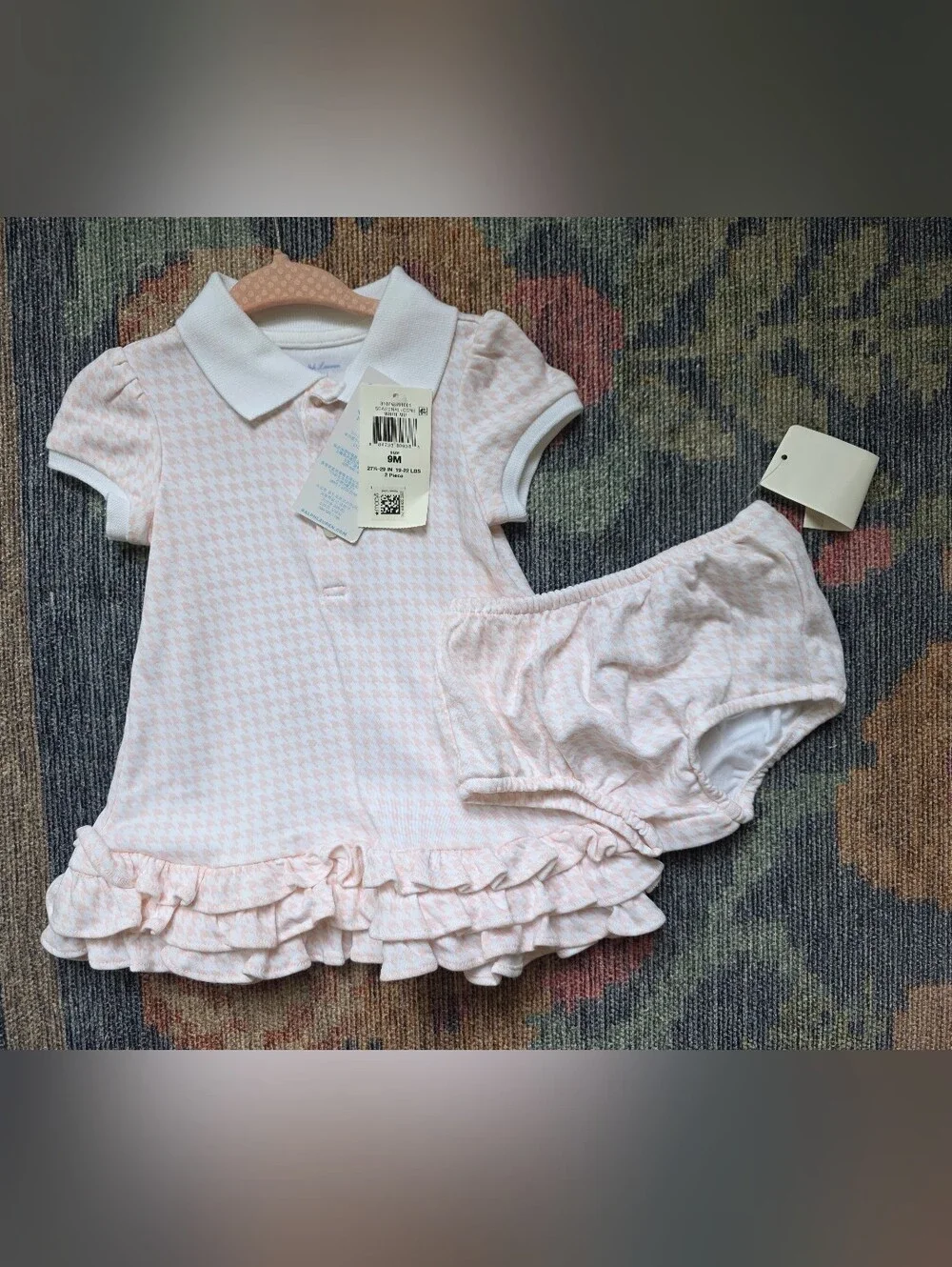 Ralph Lauren Light Pink Houndstooth Dress NWT